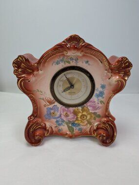 VTG Mercedes Germany Matte Porcelain Mantel Clock Coral Clock Repair/Display